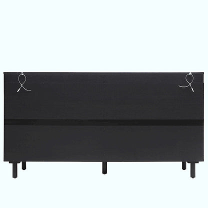 4 Door Rattan Storage Cabinet with Adjustable Shelves