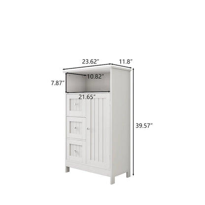 Bathroom Standing Storage Cabinet with 3 Drawers - N/A