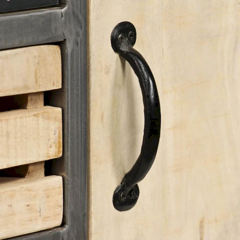 vidaXL Sideboard Solid Mango Wood and Steel 25.6x13x29.9