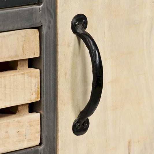 vidaXL Sideboard Solid Mango Wood and Steel 25.6x13x29.9