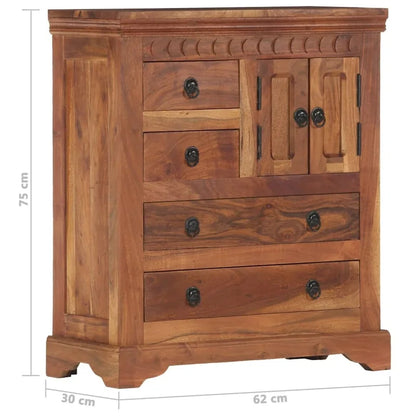 vidaXL Sideboard 24.4x11.8x29.5 Solid Acacia Wood