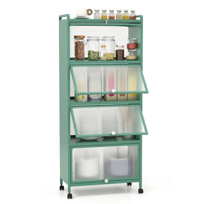 5-Tier Kitchen Baker's Rack with Flip-up PC Doors - 23.5 x 12.5 x 60.5 (L x W x H)