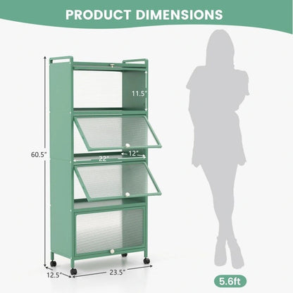 5-Tier Kitchen Baker's Rack with Flip-up PC Doors - 23.5 x 12.5 x 60.5 (L x W x H)