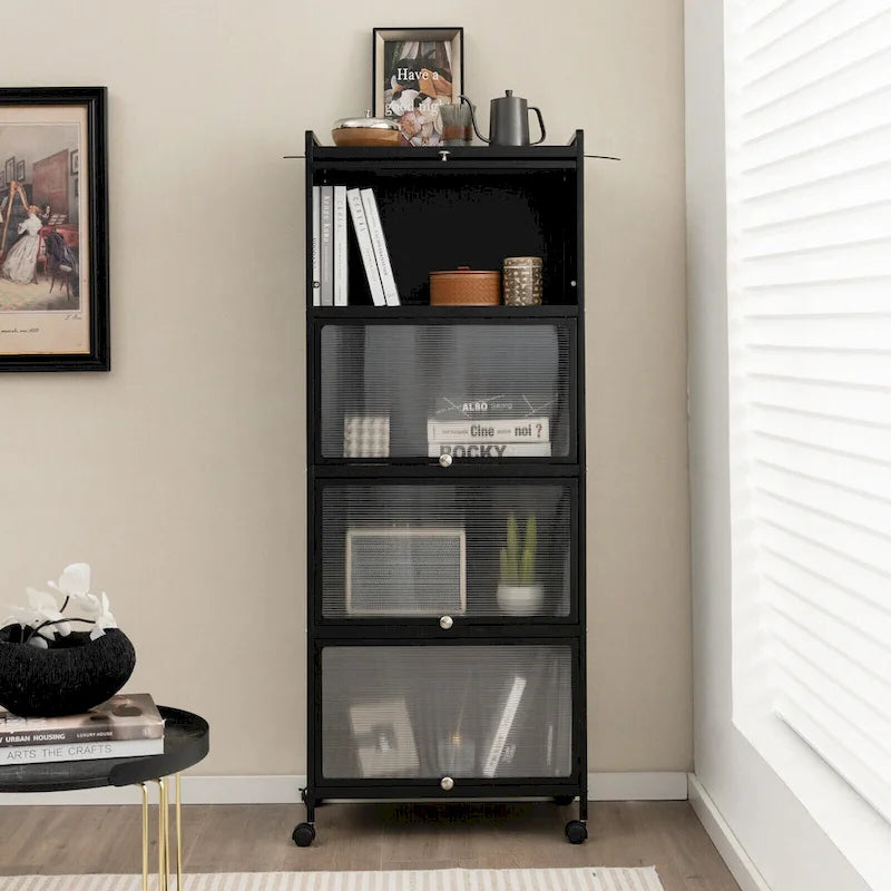 5-Tier Kitchen Baker's Rack with Flip-up PC Doors - 23.5 x 12.5 x 60.5 (L x W x H)