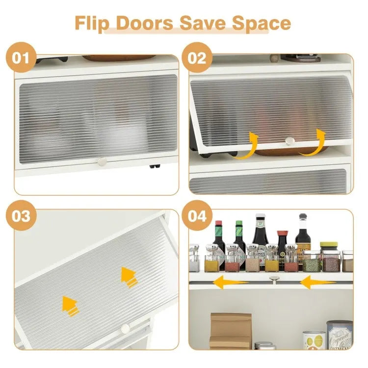 5-Tier Kitchen Baker's Rack with Flip-up PC Doors - 23.5 x 12.5 x 60.5 (L x W x H)