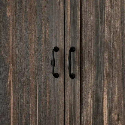 Dark Wood Grain Storage Cabinet Multi-functional Buffet Sideboard - 31.5Wx78.7Hx23.6D