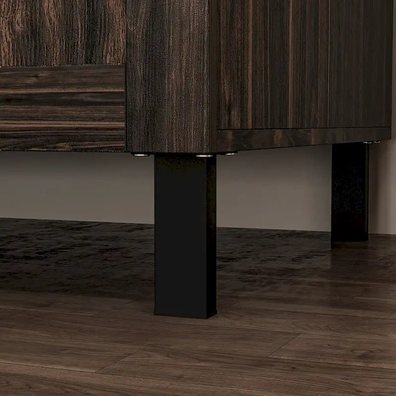 Dark Wood Grain Storage Cabinet Multi-functional Buffet Sideboard - 31.5Wx78.7Hx23.6D