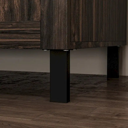 Dark Wood Grain Storage Cabinet Multi-functional Buffet Sideboard - 31.5Wx78.7Hx23.6D