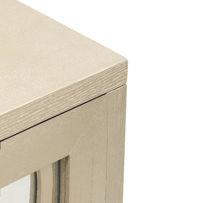 3 Door Mirrored Buffet Cabinet with Silver Handle - N/A