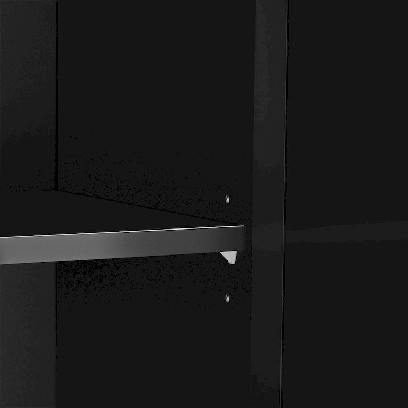 3 Door Mirrored Buffet Cabinet with Silver Handle - N/A