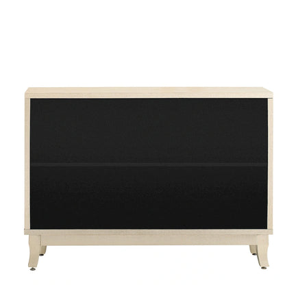 3 Door Mirrored Buffet Cabinet with Silver Handle - N/A