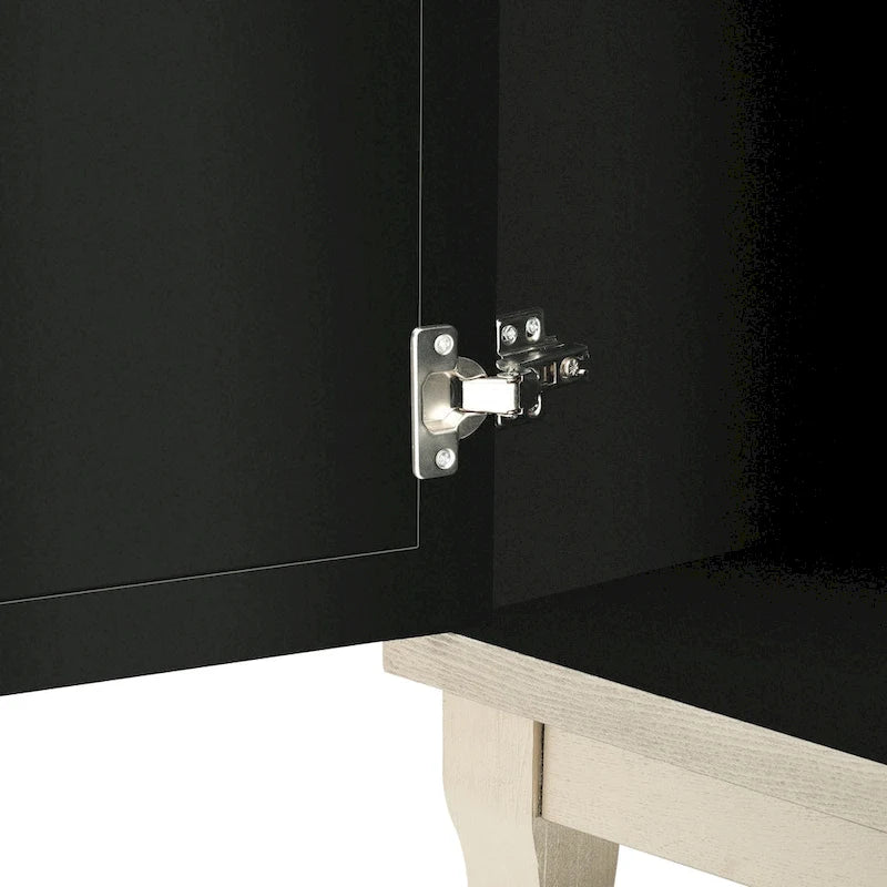 3 Door Mirrored Buffet Cabinet with Silver Handle - N/A