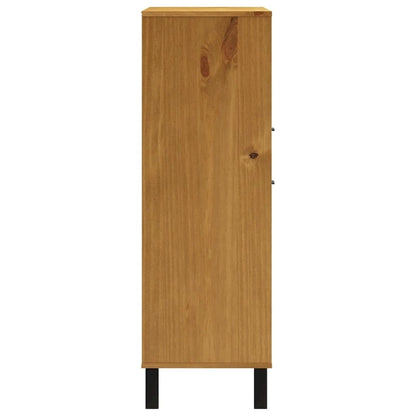 vidaXL Highboard with Glass Door FLAM 36.2x15.7x48.2 Solid Wood Pine - 36.2 x 15.7 x 48.2
