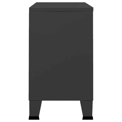 vidaXL Sideboard Industrial Storage Cabinet for Living Room Metal and Glass - 41.3 x 13.8 x 24.4