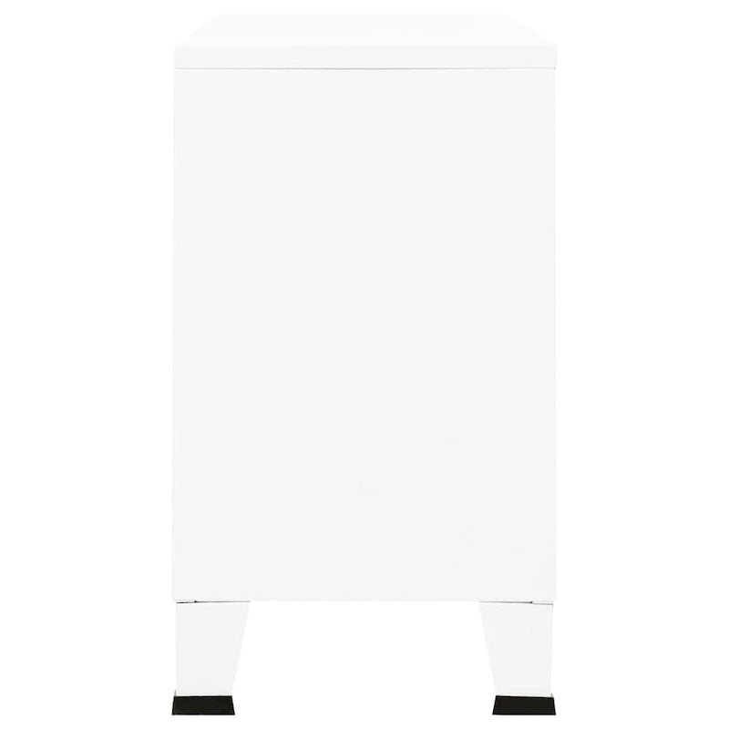 vidaXL Sideboard Industrial Storage Cabinet for Living Room Metal and Glass - 41.3 x 13.8 x 24.4