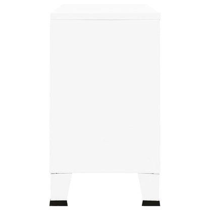 vidaXL Sideboard Industrial Storage Cabinet for Living Room Metal and Glass - 41.3 x 13.8 x 24.4