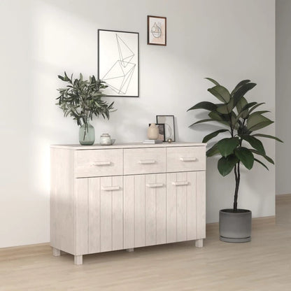 vidaXL Sideboard Bar Buffet Console Cabinet with Drawers HAMAR Solid Wood Pine - 44.5 x 15.7 x 31.5