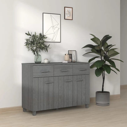 vidaXL Sideboard Bar Buffet Console Cabinet with Drawers HAMAR Solid Wood Pine - 44.5 x 15.7 x 31.5