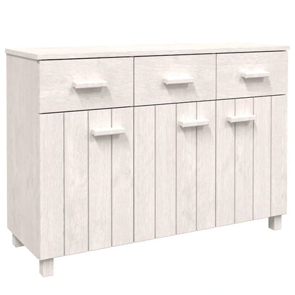 vidaXL Sideboard Bar Buffet Console Cabinet with Drawers HAMAR Solid Wood Pine - 44.5 x 15.7 x 31.5