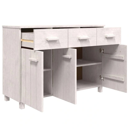 vidaXL Sideboard Bar Buffet Console Cabinet with Drawers HAMAR Solid Wood Pine - 44.5 x 15.7 x 31.5