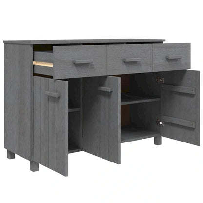 vidaXL Sideboard Bar Buffet Console Cabinet with Drawers HAMAR Solid Wood Pine - 44.5 x 15.7 x 31.5