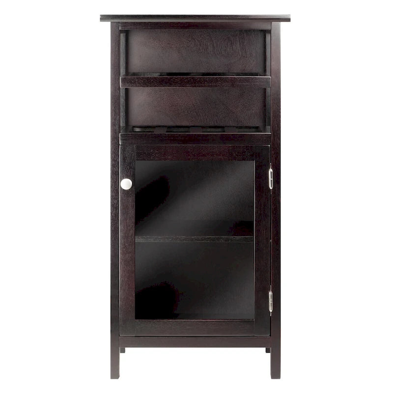 Alta Wine Cabinet, Espresso - 19.13 x 12.72 x 37.48 inches