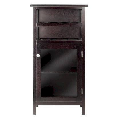 Alta Wine Cabinet, Espresso - 19.13 x 12.72 x 37.48 inches