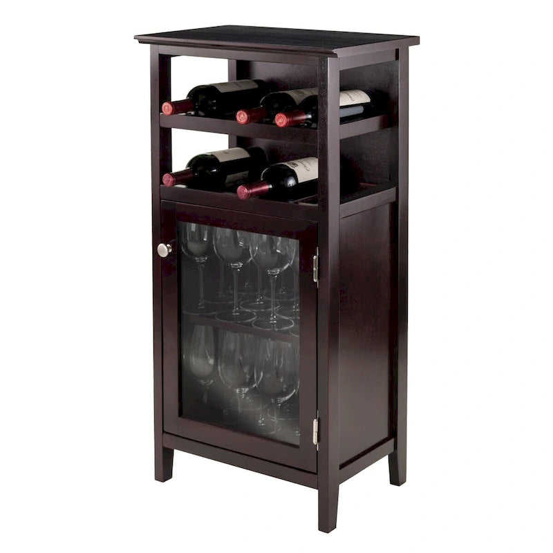 Alta Wine Cabinet, Espresso - 19.13 x 12.72 x 37.48 inches