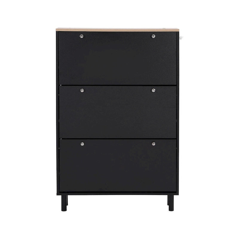 Merax Narrow Design Shoe Cabinet with 3 Flip Drawers, 3 Hooks