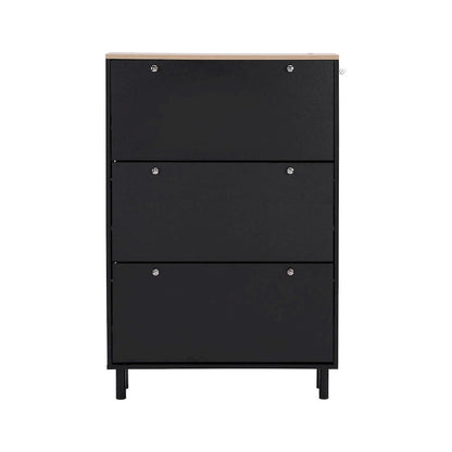 Merax Narrow Design Shoe Cabinet with 3 Flip Drawers, 3 Hooks