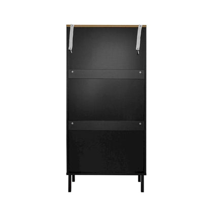 Modern Freestanding Shoe Storage Cabinet with 3 Metal Doors