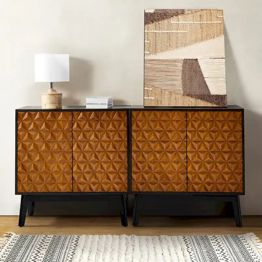 Jakob Modern 2-Solid Door Accent Storage Cabinet Sideboard with Adjustable Shelf Set of 2 by HULALA HOME