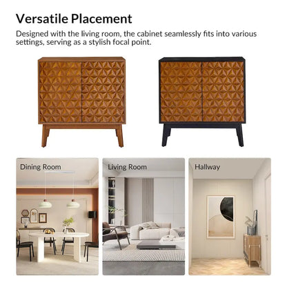 Jakob Modern 2-Solid Door Accent Storage Cabinet Sideboard with Adjustable Shelf Set of 2 by HULALA HOME