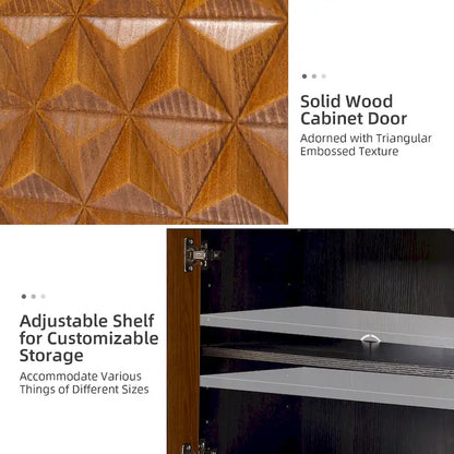 Jakob Modern 2-Solid Door Accent Storage Cabinet Sideboard with Adjustable Shelf Set of 2 by HULALA HOME