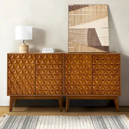 Jakob Modern 2-Solid Door Accent Storage Cabinet Sideboard with Adjustable Shelf Set of 2 by HULALA HOME