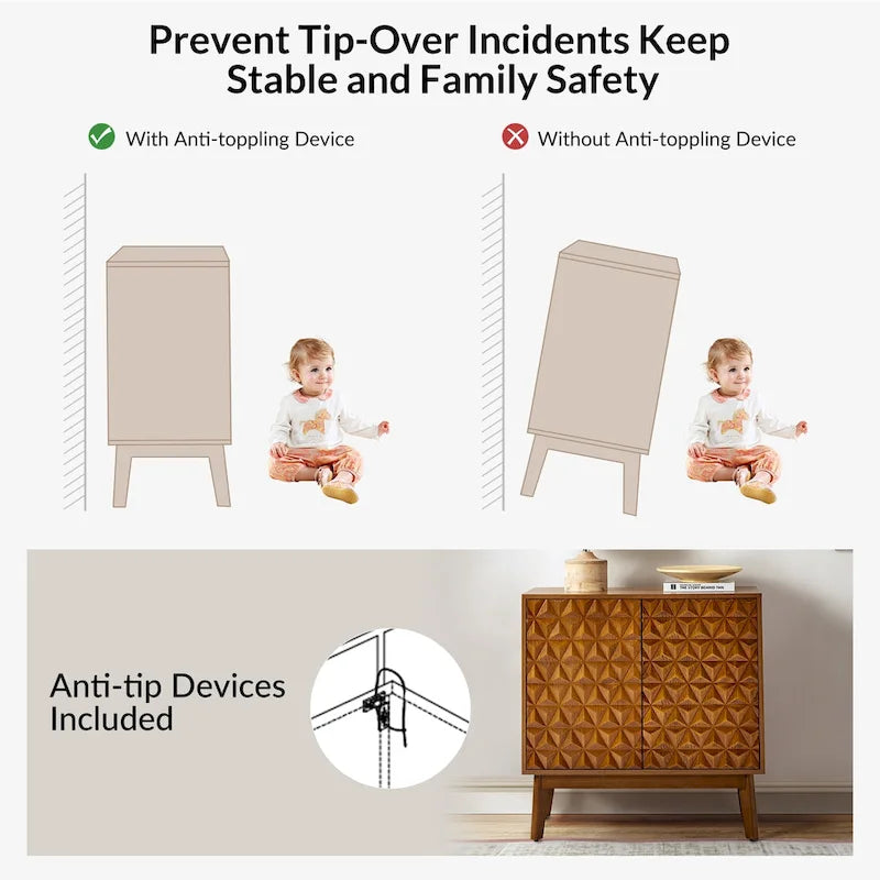 Jakob Modern 2-Solid Door Accent Storage Cabinet Sideboard with Adjustable Shelf Set of 2 by HULALA HOME