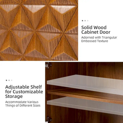 Jakob Modern 2-Solid Door Accent Storage Cabinet Sideboard with Adjustable Shelf Set of 2 by HULALA HOME