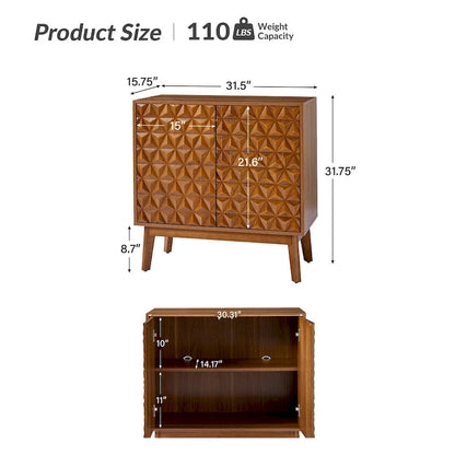 Jakob Modern 2-Solid Door Accent Storage Cabinet Sideboard with Adjustable Shelf Set of 2 by HULALA HOME