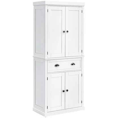 72 Freestanding Kitchen Pantry Cabinet, Tall Storage Cabinet with 2 Door Cupboards, 2 Drawers and Adjustable Shelves