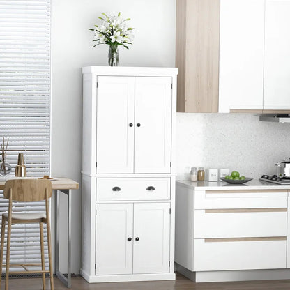 72 Freestanding Kitchen Pantry Cabinet, Tall Storage Cabinet with 2 Door Cupboards, 2 Drawers and Adjustable Shelves