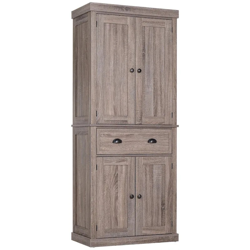 72 Freestanding Kitchen Pantry Cabinet, Tall Storage Cabinet with 2 Door Cupboards, 2 Drawers and Adjustable Shelves