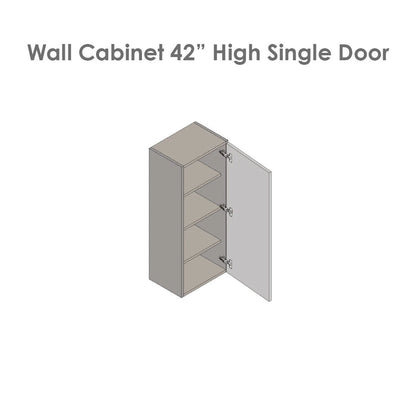 15 x 42 Wall Cabinet-Single Door-Grey - 15 x 42 x 12