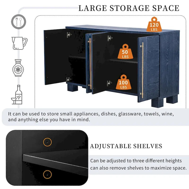 Wood Traditional Style Sideboard