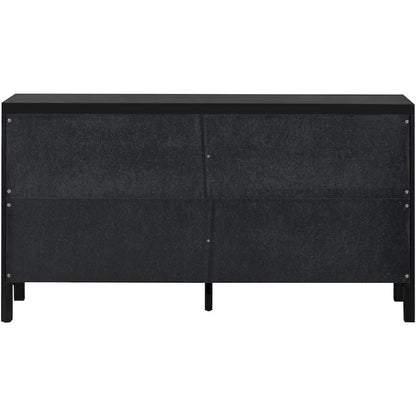 Large Storage Space Sideboard with Artificial Rattan Door - N/A