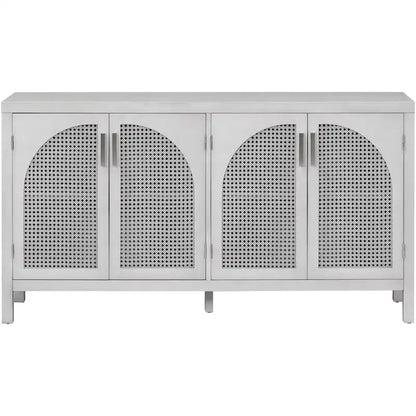 Large Storage Space Sideboard with Artificial Rattan Door - N/A