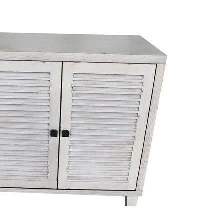 Accent Cabinet 4 Shutter Door Wooden Cabinet Sideboard Buffet Server Cabinet - N/A