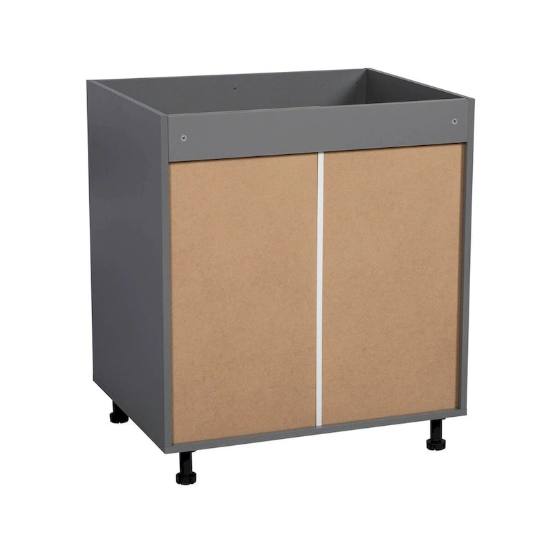 30 Sink Base Cabinets-High Double Door-Grey - 30 x 34 1/2 x 23 3/8