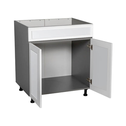 30 Sink Base Cabinets-High Double Door-Grey - 30 x 34 1/2 x 23 3/8