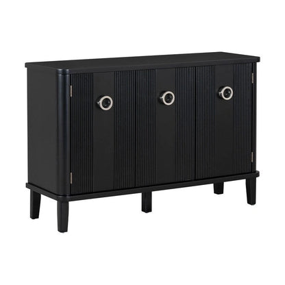 47.2W Solid Wood Cabinet with Three Doors - N/A