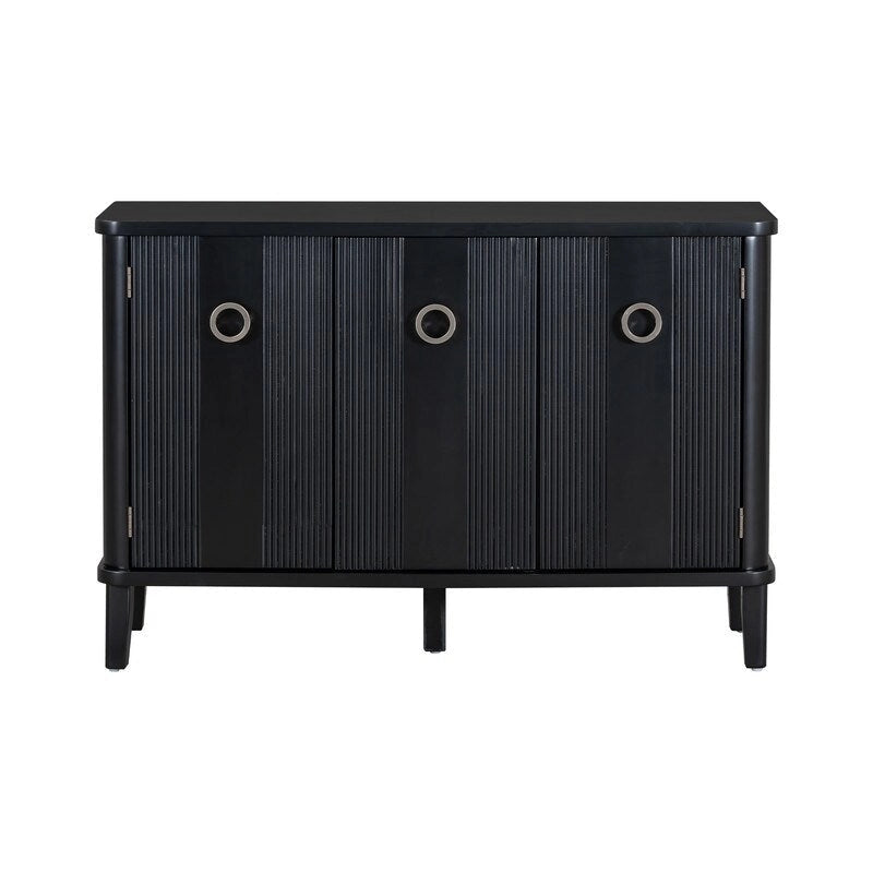 47.2W Solid Wood Cabinet with Three Doors - N/A